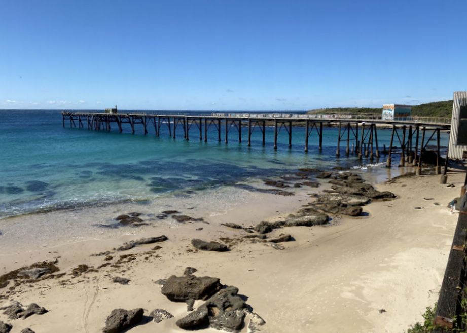 Catherine hill bay wharf on a sunny day