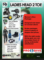 female ladies head to toe scuba pack